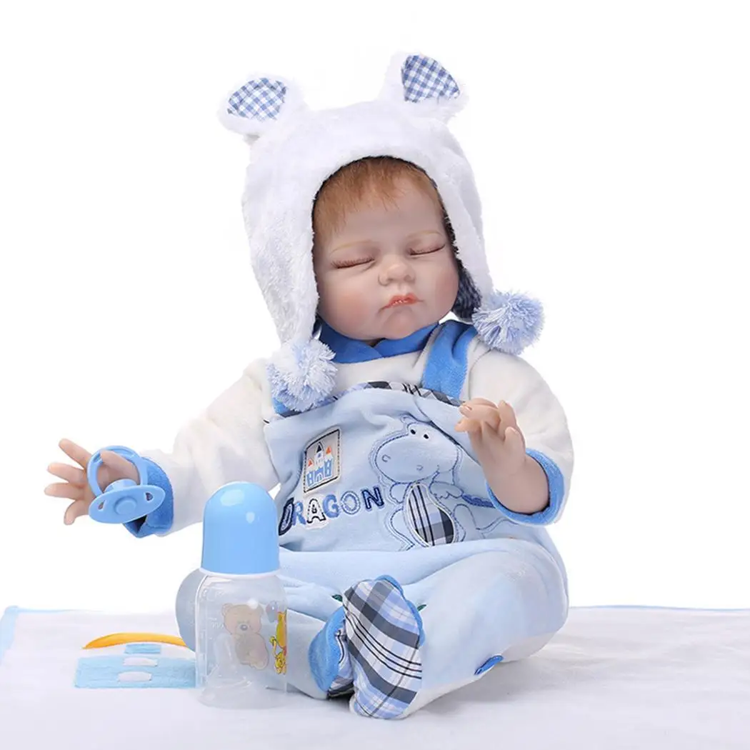 

Kids Soft Silicone Realistic With Clothes Collectibles, Gift, Playmate Reborn Blue Baby Dollv 2-4Years
