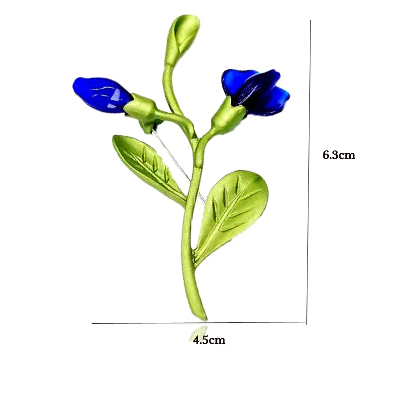 CSxjd Винтажная брошь акриловая синяя цвет золотые колокольчики цветок листья ветки Зеленая краска брошь, шарфы, пряжки аксессуары