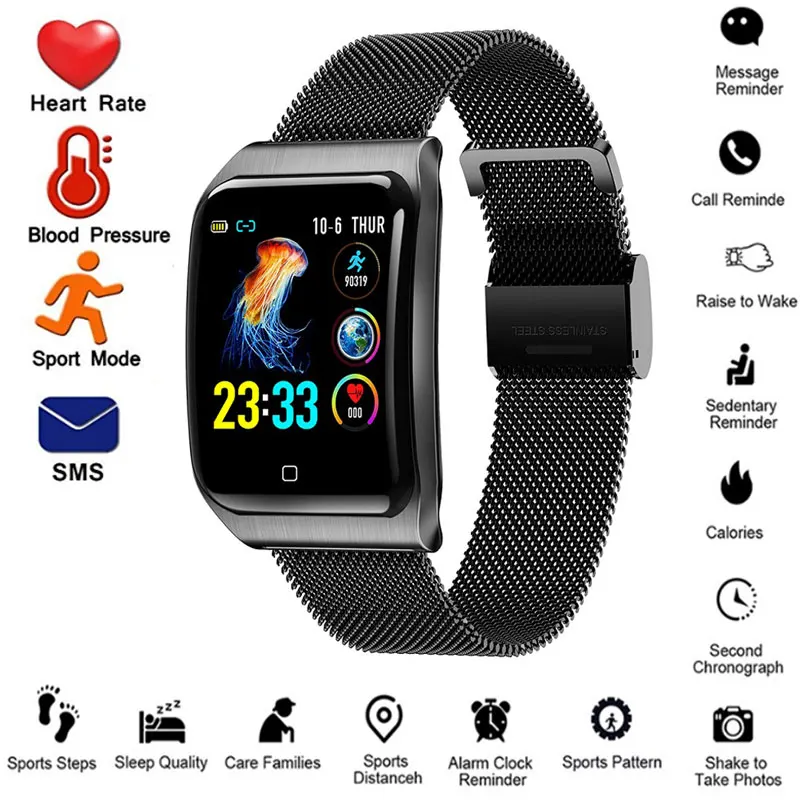 

man Smart bracelet pressure health measurement intelligent pulsometr with fitness smart watch blood Waterproof Wrist band IP67