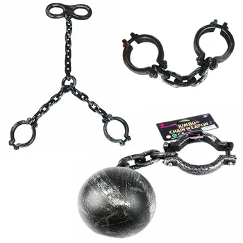 

Halloween Props Plastic Handcuffs Props Theatrical Props Prisoners Costumes Handcuffs Shackles Iron Balls Shackles Halloween Toy