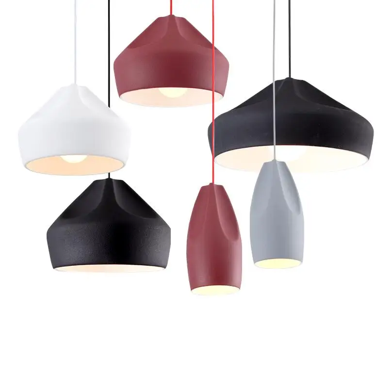 

Free Shipping e27 led matte grey Ceramics Pendant lights lamp Nordic kitchen light Suspension lamp DIY matte color hanging light