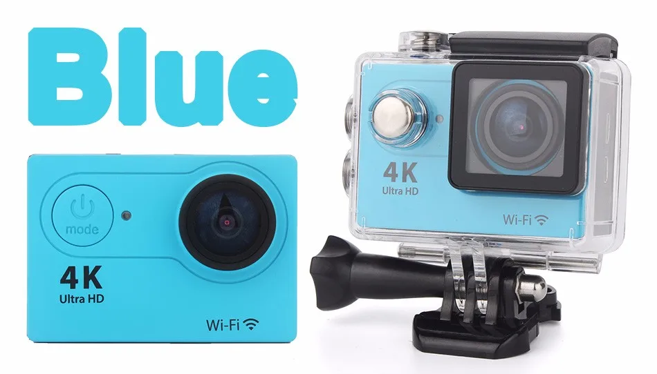 Blue H9R 2,4G дистанционный HD Yi 4 K мини Wifi Водонепроницаемая Экшн-камера для Go профессиональный шлем Спортивная уличная велосипедная видеокамера подводная микро камера - Цвет: Blue