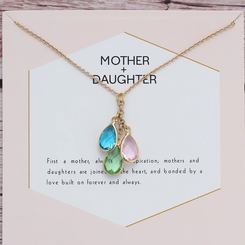 Wish Card Three Water Drop Chain колье медная подвеска ювелирное изделие для дочери на день