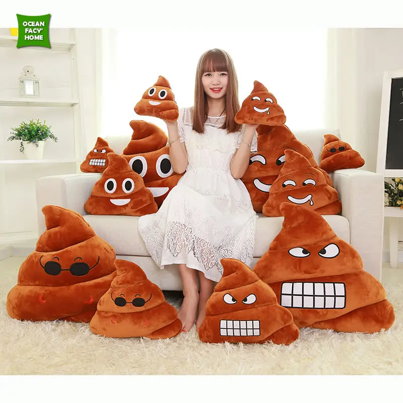 

2016 Smiley Face Pillow Emoji Emoticon Cushion Doll Toy Throw Amusing Poo Shape Cushion Christmas Gift Home Decorative Pillow