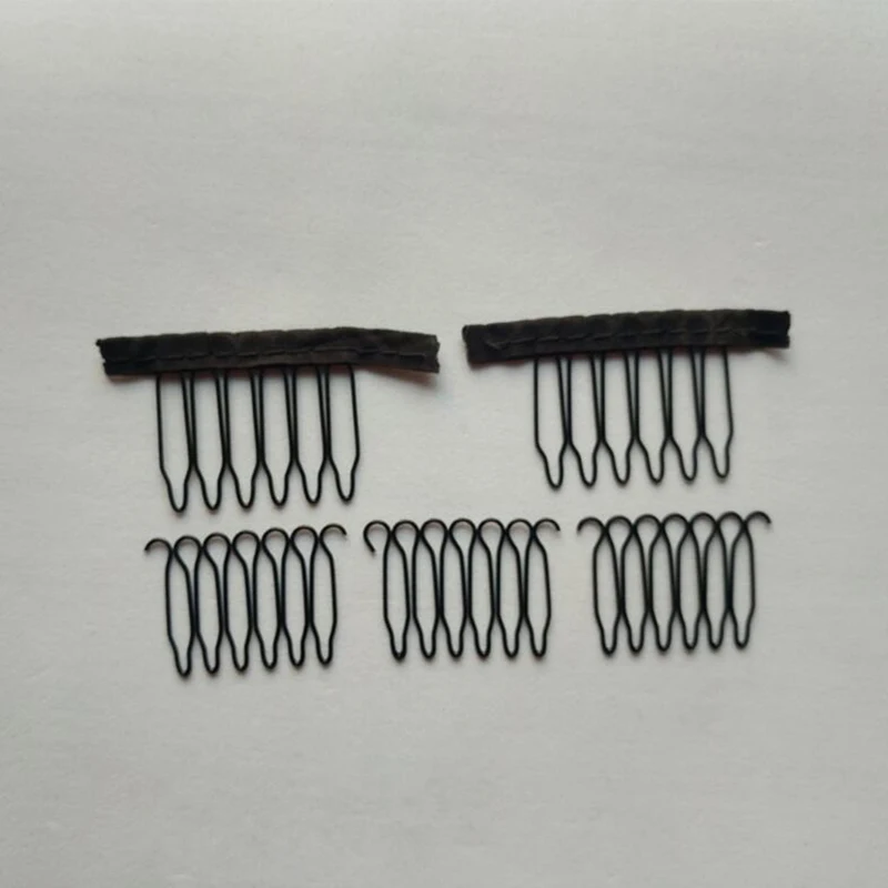 20 50Pcs 6 Theeth Stainless Steel Wig Combs For Wig Caps Wig Clips For Hair Extensions 4