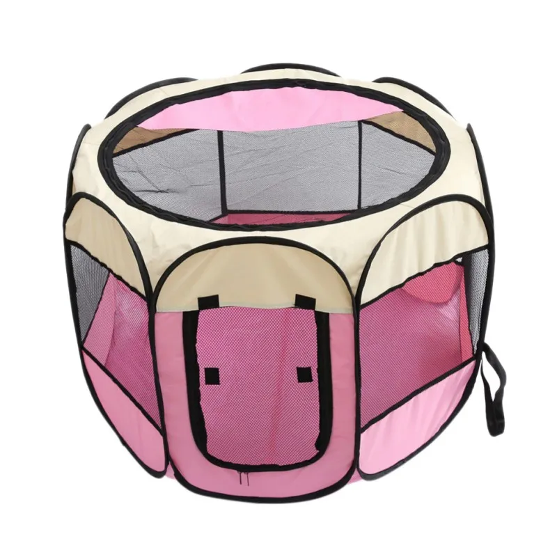 

Portable Folding Pet tent Dog House Cage Dog Cat Tent Playpen Puppy Kennel Easy Operation Octagonal Fence outdoor supplies New