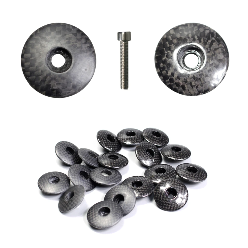 NO LOGO Carbon Stem Headset Top Cap Cover RoadMTB Bike Bicycle Headset Cover 3K  (11)