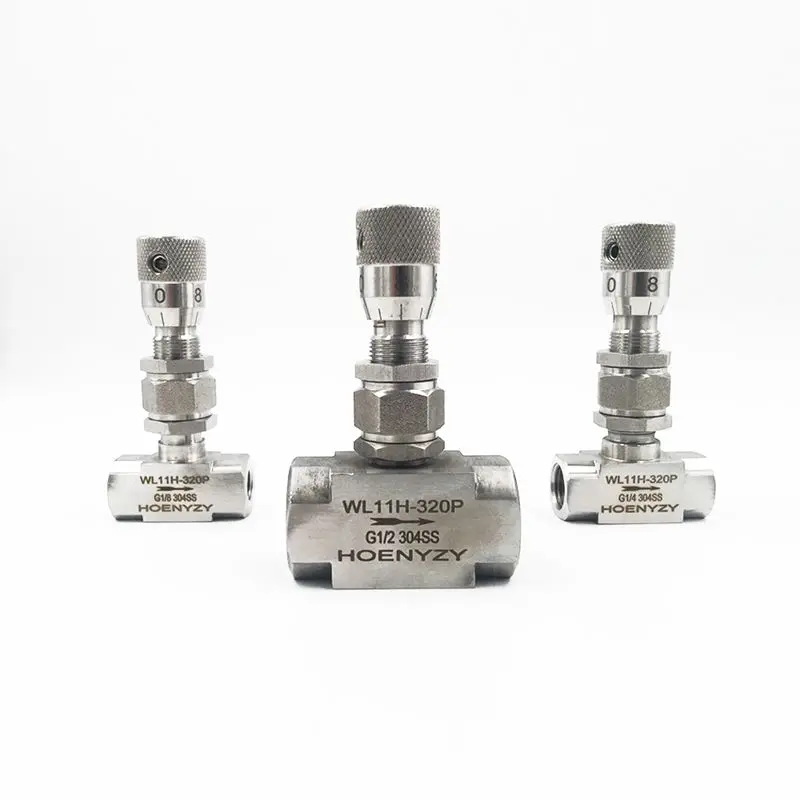 

G 1/8" 1/4" NPT 1/2" Stainless Steel 304 Needle Valve PN 6.4 Micro Adjustment Valve WL11H-64P Flow Regulating Valve 6.4MPA