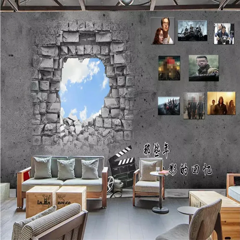 Nostalgic broken wall bedroom cafe West background wall professional production mural wholesale wallpaper mural (to map custom) Nostalgic broken wall bedroom cafe West background wall professional production mural wholesale wallpaper mural (to map custom)