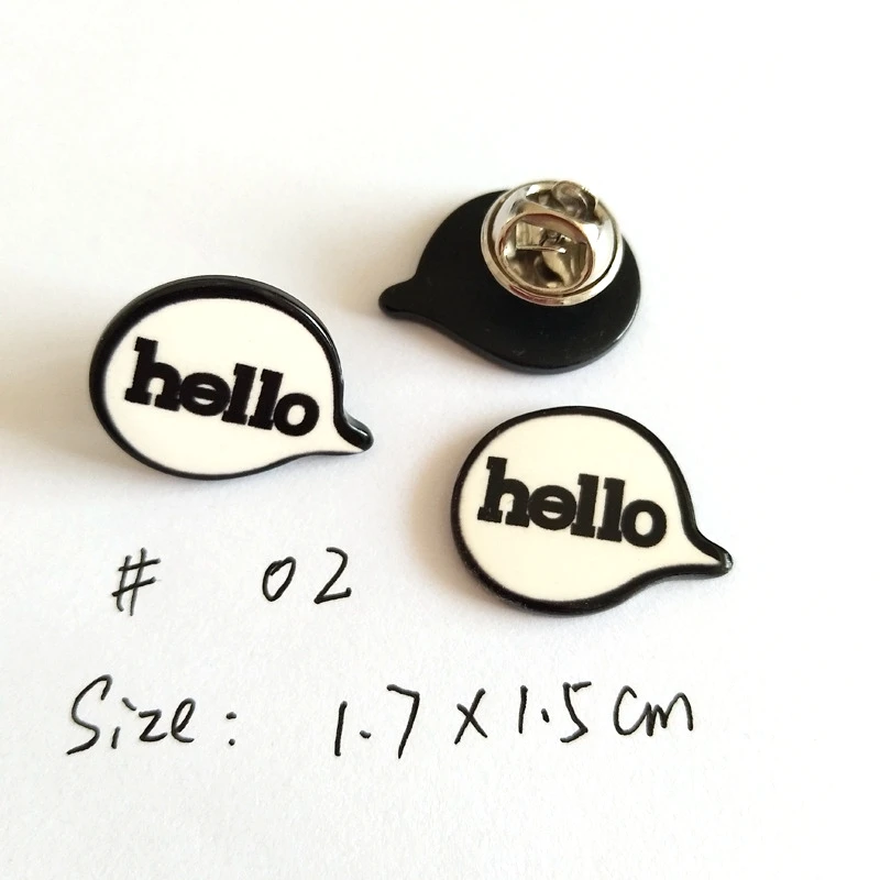 

10 PCS Clasp classic cartoon cute customized brooch Hello accessories