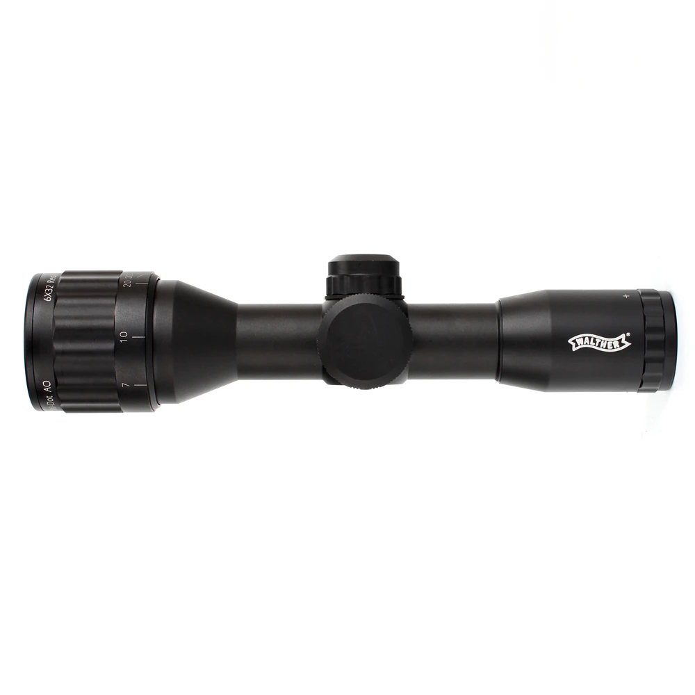 الصيد WALTHER 6x32 AO Riflescope البسيطة ميل دوت مزدوجة اللون مضيئة شبكاني التكتيكية البصرية البصر بندقية نطاق