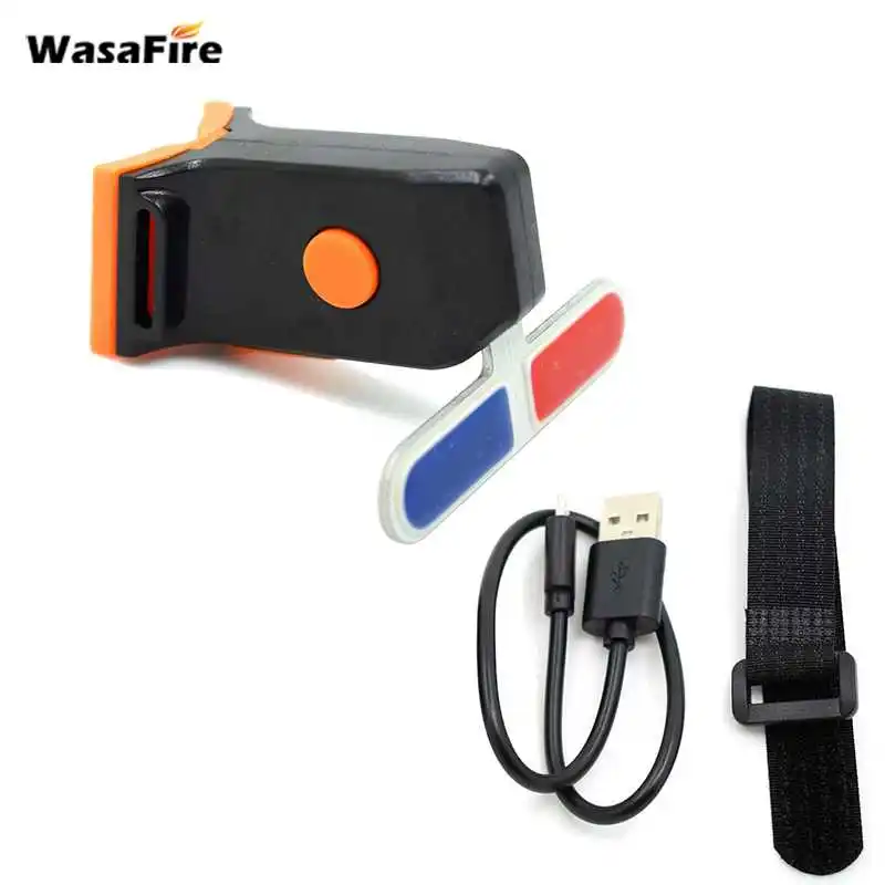 

WasaFire Bicycle Rear Light USB Rechargeable 6 Mode COB Waterproof 3 Colors Fixed Focus Side Button Switch Plastic Bike Lights