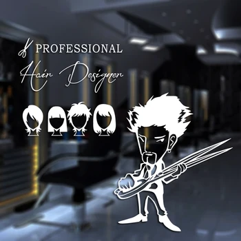 

Hair Salon Wall Decal Sticker Barber Shop Scissor Vinyl Window Decals Decor Mural Hairdresser Glass Beauty Salon Sticker