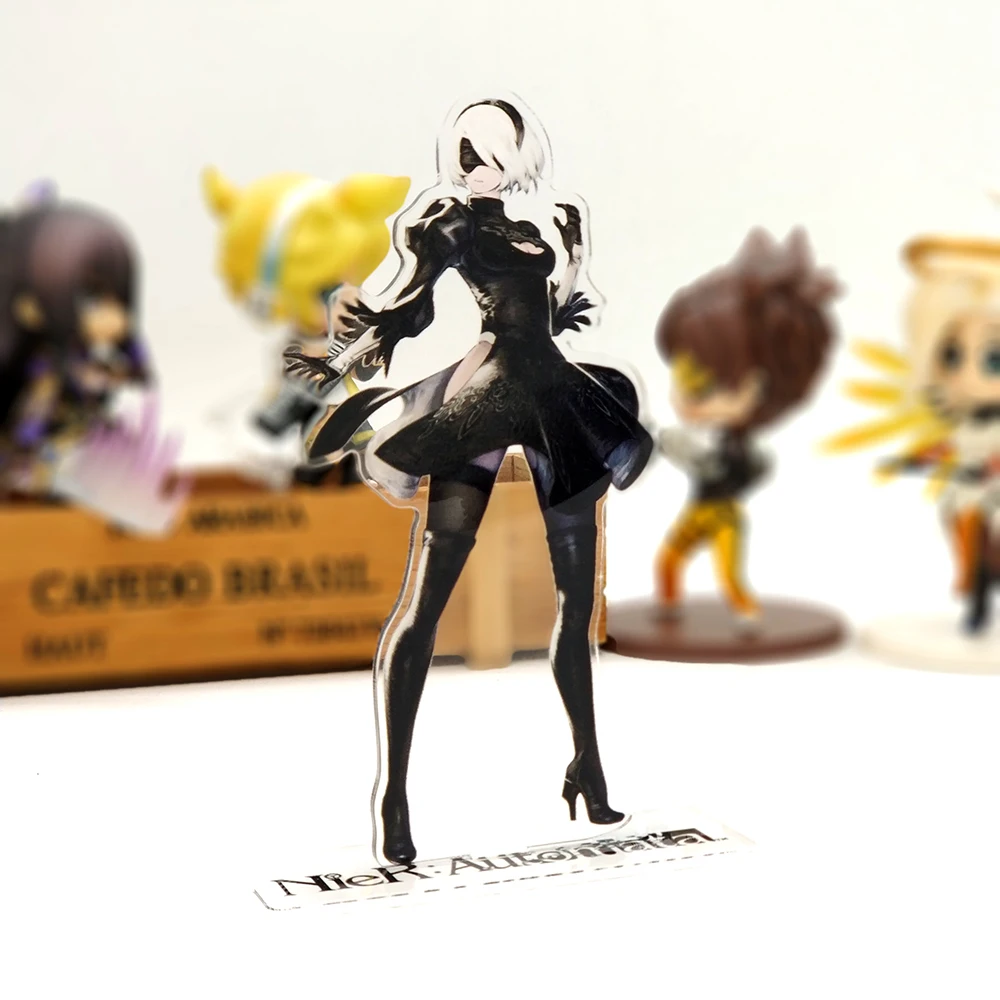 

Love Thank You NieR Automata 2B VIDEO GAME acrylic stand figure model double-side plate holder cake topper anime JAPANESE