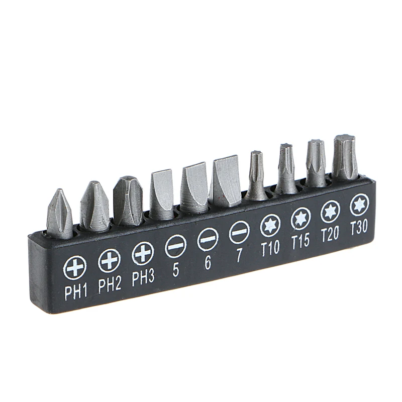 

10Pcs Precision Tool 1/4" Hex Shank Screwdriver Bit Drill Set -Y103