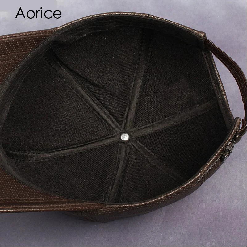 Бейсболка Aorice из натуральной кожи мужские шапки сохраняющие тепло летние
