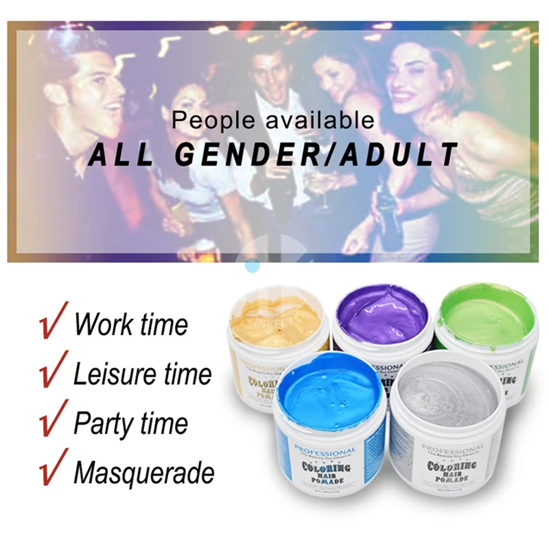 

113g Harajuku Style Styling Products Hair Color Wax Dye One-time Molding Paste Five Colors Hair Dye Wax maquillaje Make up