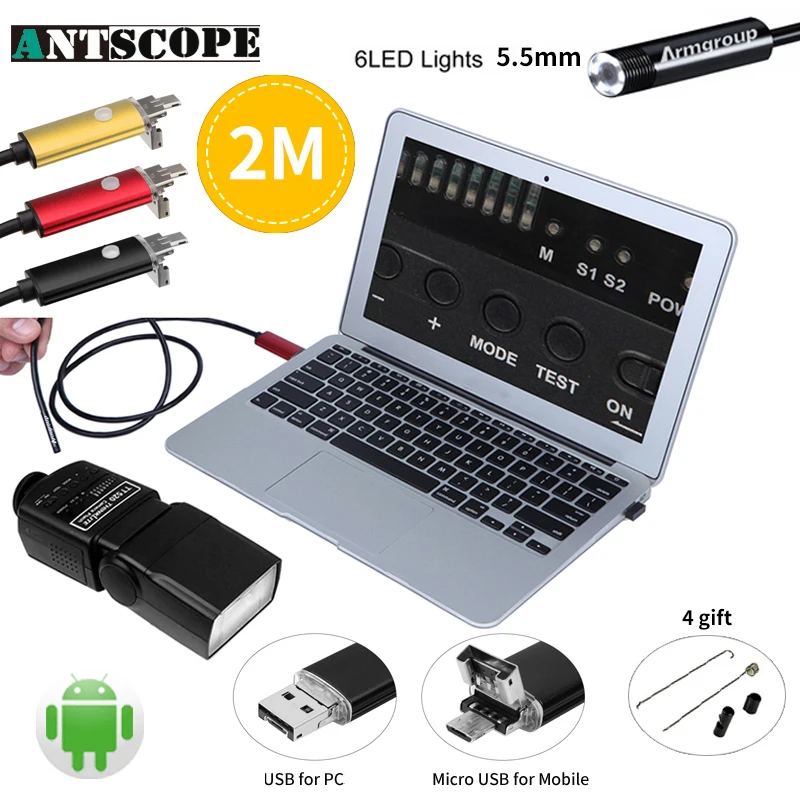 bilder für Endoskop 5,5mm 3 Farben USB Android Kamera 2 Mt Mini MicroUSB Andorid Endoskop Kamera Endoscopio für Android-Handy bilder für Endoskop 5,5mm 3 Farben USB Android Kamera 2 Mt Mini MicroUSB Andorid Endoskop Kamera Endoscopio für Android-Handy