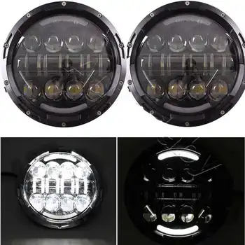 

7" Round 80W Hi&Lo LED Headlight DRL Headlamp for Jeep Wrangler JK TJ CJ Patrol GR Y60 Hummer H2 Lada 4*4 Off road