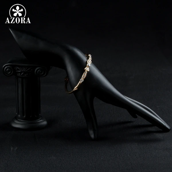 AZORA Gold Color Stellux Austrian Crystal Bowknot Bangle Bracelet TB0033