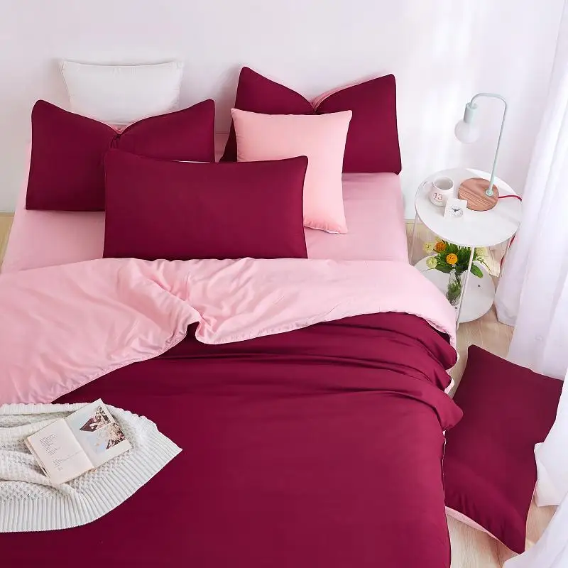 UNIKEA . . 2016 New Minimalist Bedding Sets Red Wine Color Duver Quilt