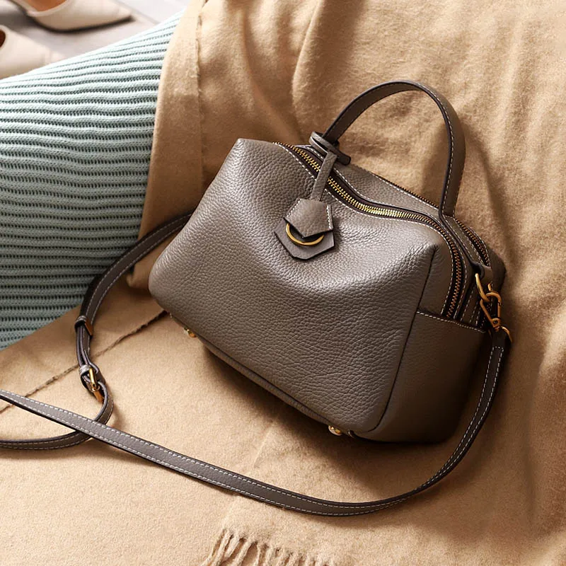 YAGELI Брендовые женские сумки через плечо из натуральной кожи, роскошные брендовые дизайнерские сумки через плечо для женщин, женские кожаные сумки - Цвет: gray