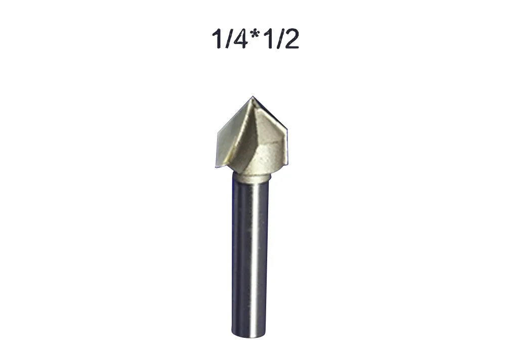 

1Pc Superior Tungsten Carbide 3D Chamfer Bit Carving Tool V Groove Sharpen Mill Router Bit shank 1/2 V-Px1-4x1-2