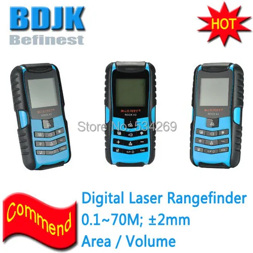 

0.1 to 70M and 2MM Accuracy IP67 Laser Distance Meters / Rangefinder / Laser Meter