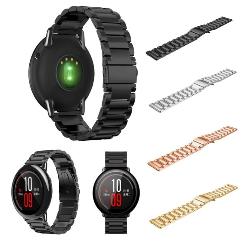 

Free delivery Top Stainless Steel Bracelet Smart Watch Strap For Xiaomi Huami Amazfit 22mm