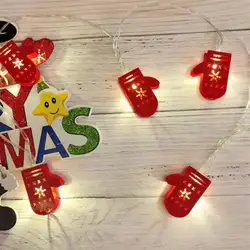 Светодиодный Рождество световые гирлянды Цветной роспись колокола олень Батарея коробка световые гирлянды украшения для рождественской