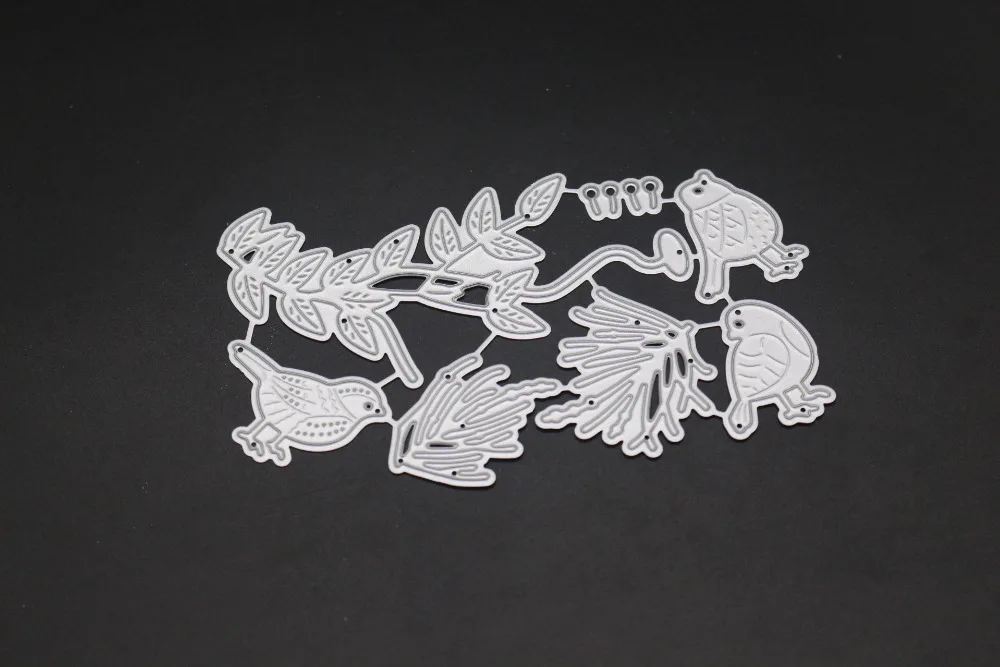McDies DIY трафарет для скрапбукинга ветвь птицы металлические режущие штампы ремесло тиснение штамп трафарет изготовление бумажных карточек шаблон