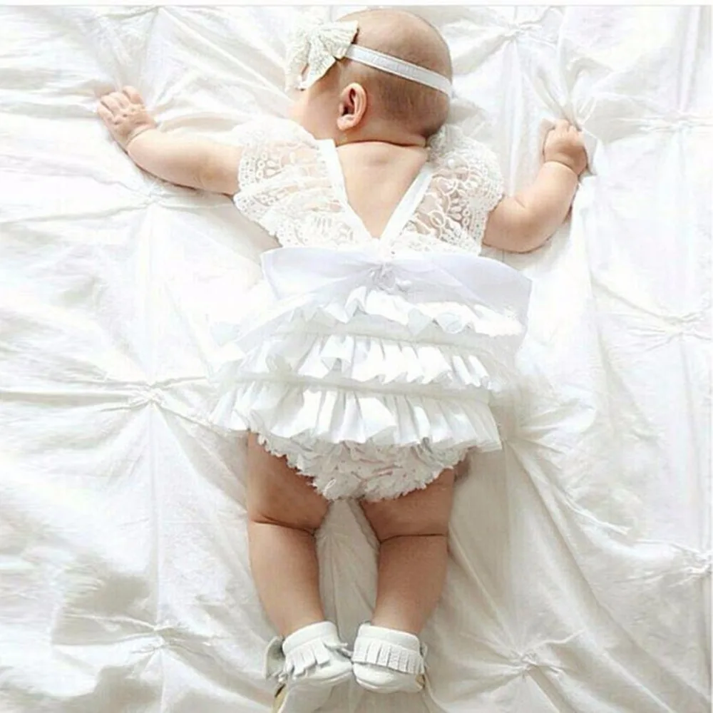 

Puseky Newborn Baby Girl Romper Clothes 0-24M Infant Bebes Princess Girls Lace Baby Rompers Backless Jumpsuit One Pieces Outfit