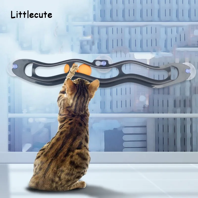 

Cat Toys Interactive Track Ball toy Cat practical Window Suction Cup Track Ball Play Tunnel Pet Toys Pet Accessories