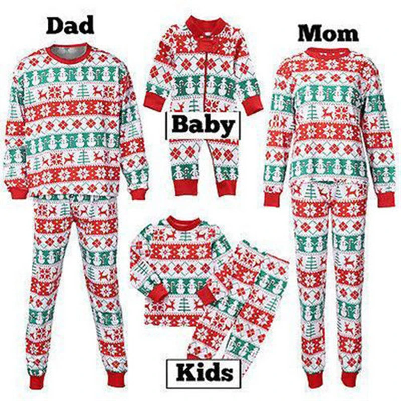 

Family Matching Christmas Pjs Set 2017 New Bebes Xmas Adult Women Men Baby Kid Sleepwear Nightwear Hot Family Match Pyjamas Sets