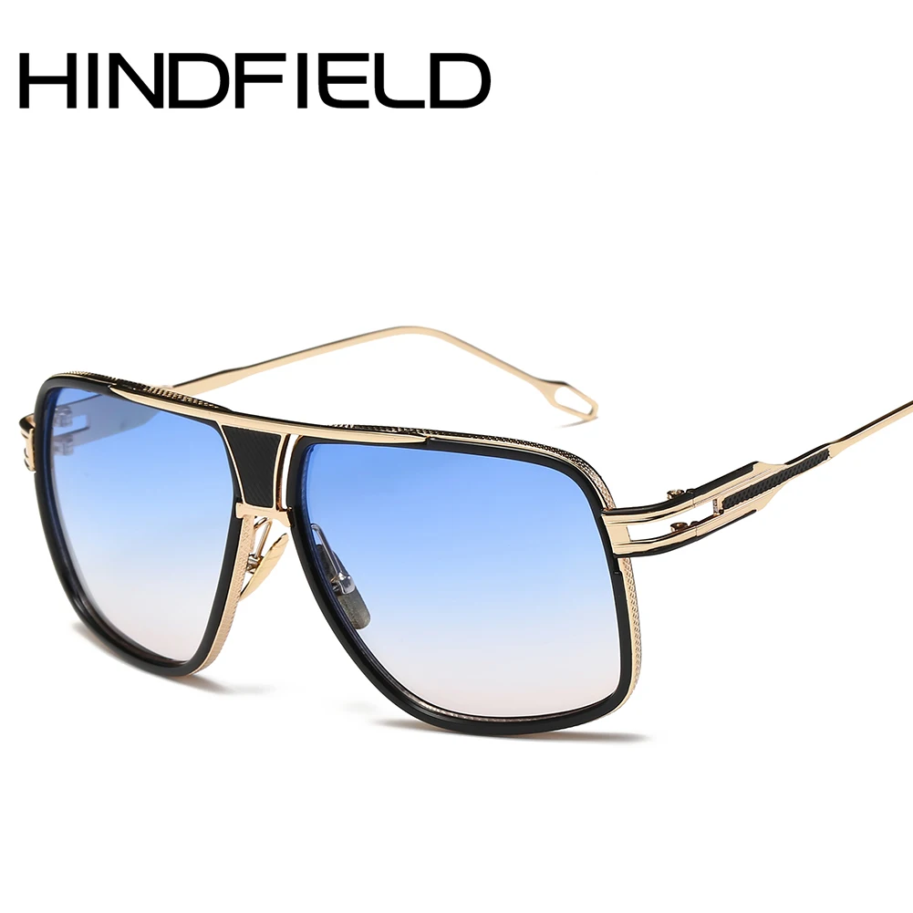 

Hindfield Male Oversized Sunglasses Fashion Gradient Sunglasses Female Transparent Glasses Punk Style Openwork Frame O688