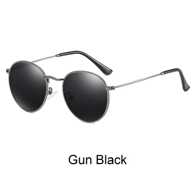 Ralferty, поляризационные солнцезащитные очки, женские, брендовые, Ретро стиль, круглые солнцезащитные очки, женские оттенки, для женщин, Sunglases gunes gozlugu J3447 - Цвет линз: Gun Black