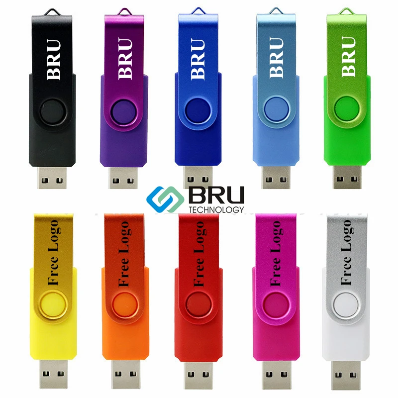 BRU USB3.0 флэш-накопитель 8GB16GB32GB64GB Hign скоростной флеш-накопитель поворотный металлический зажим OEM подарок пользовательский диск лазерная гравировка изображение печать логотип