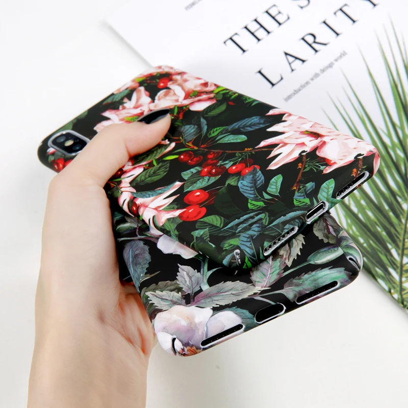 Moskado Vintage Flower Phone Case For iphone X XS MAX XR For iphone 6 6s 7 8 Plus Green Leaves For iphone 7 Hard PC Full Cover Moskado Vintage Flower Phone Case For iphone X XS MAX XR For iphone 6 6s 7 8 Plus Green Leaves For iphone 7 Hard PC Full Cover