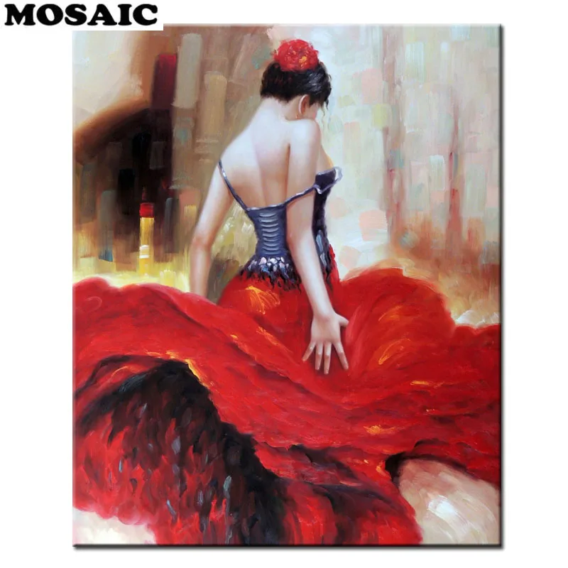 DIY Diamond Painting Cross Stitch sexy dancer woman Needlework 5D Mosaic Embroidery Rhinestones | Дом и сад