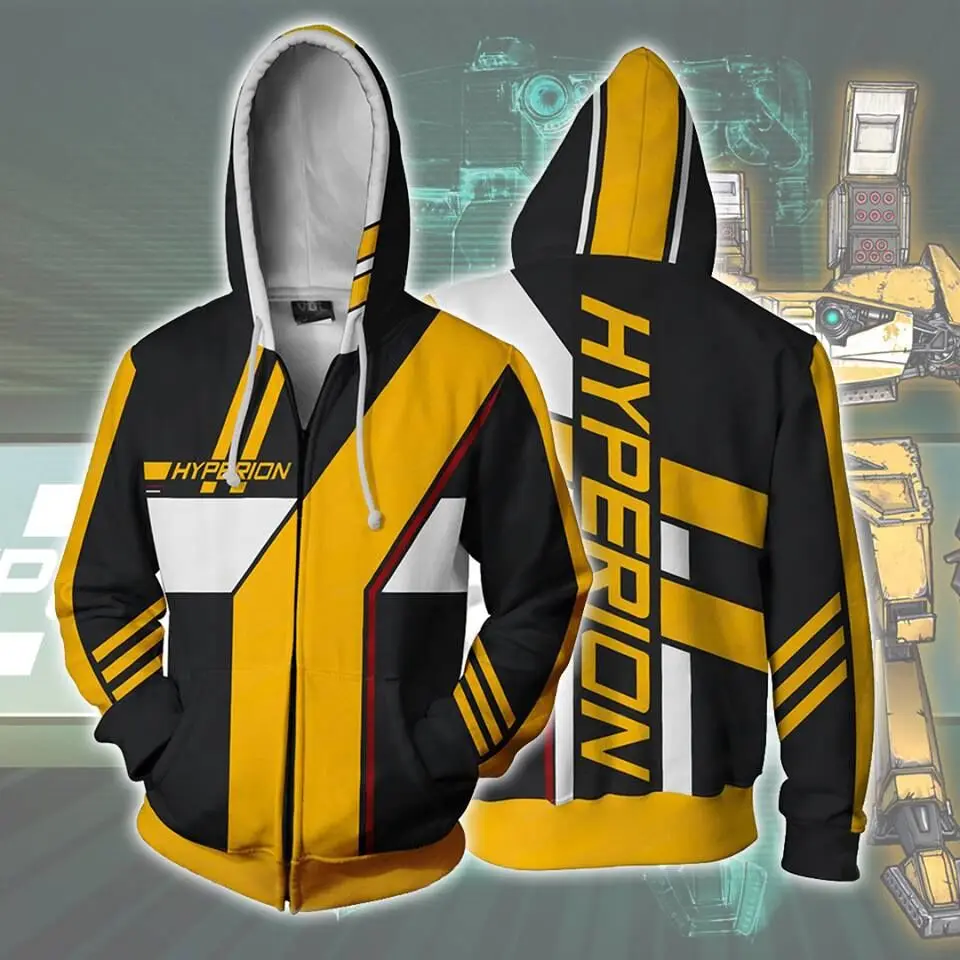 

Game Borderland Hoodies Assassin Zero Cosplay Costume 3D Print Sweatshirt Hooded Men Adults Zipper Cartoon Jacket