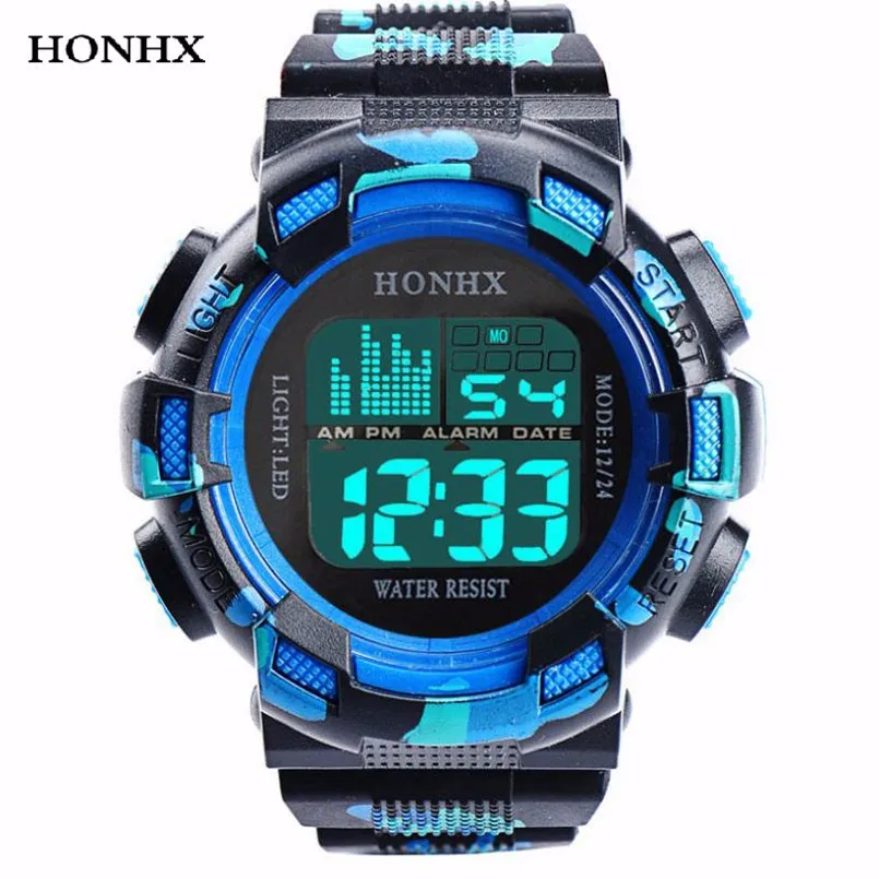 

HONHX Mens Watch LED Digital Date Waterproof Sports Army Males Quartz Watch Outdoor Electronics Men Clock Relogio Masculino Y25