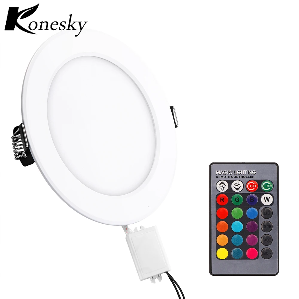 Konesky 5W LED Panel Light RGB Concealed Mounted Dynamic Modes Power-Off Memory Function for Meeting Room Store Super Market | Освещение