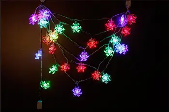 

2pcs 5Meters Led Snowflake Multi color Lamp String Strap Garland Christmas Tree Holiday Venue Decoration