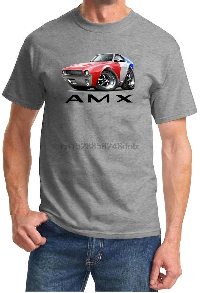 1968 1969 AMC AMX Red_White_Blue полноцветная дизайнерская футболка | Мужская одежда