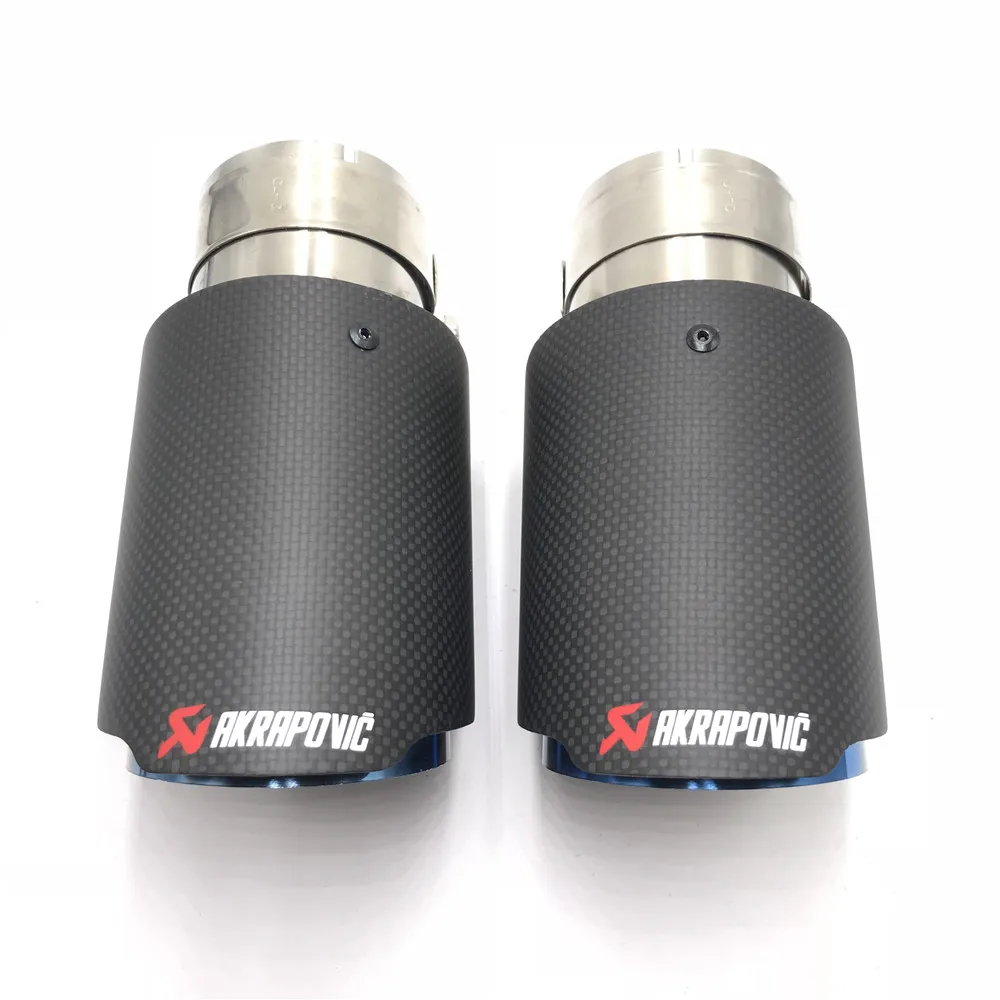 2X настраиваемый Akrapovic выхлопной наконечник из углеродного волокна/Глушитель торцевые трубы автомобиля крышка для BMW VW Golf 7 Mazda Honda аксессуары любой автомобиль