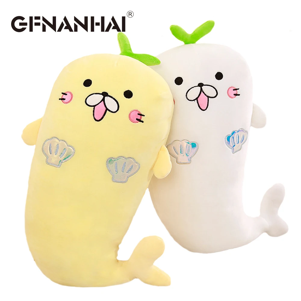 1pc 40/60cm kawaii Sea lion plush pillow stuffed soft down cotton cute expression sea lion toys cushion birthday gift for kids