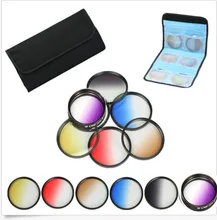 67mm 6pcs Graduated G Grey+blue+green+purple+yellow+red Color ND Neutral Density Filter Kit case For canon 18-135 nikon 18-105