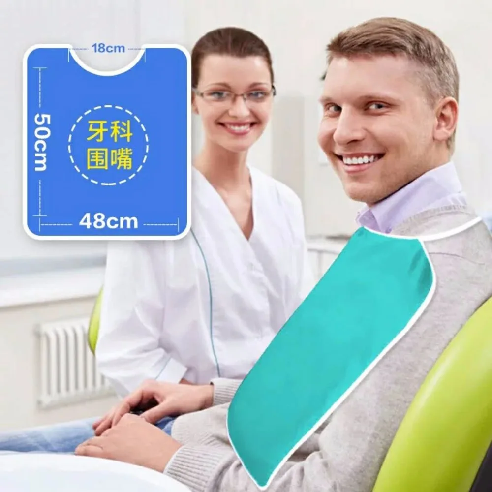 Dental bib scarf, pocket cloth, oral cavity, ribbon scarf and dental