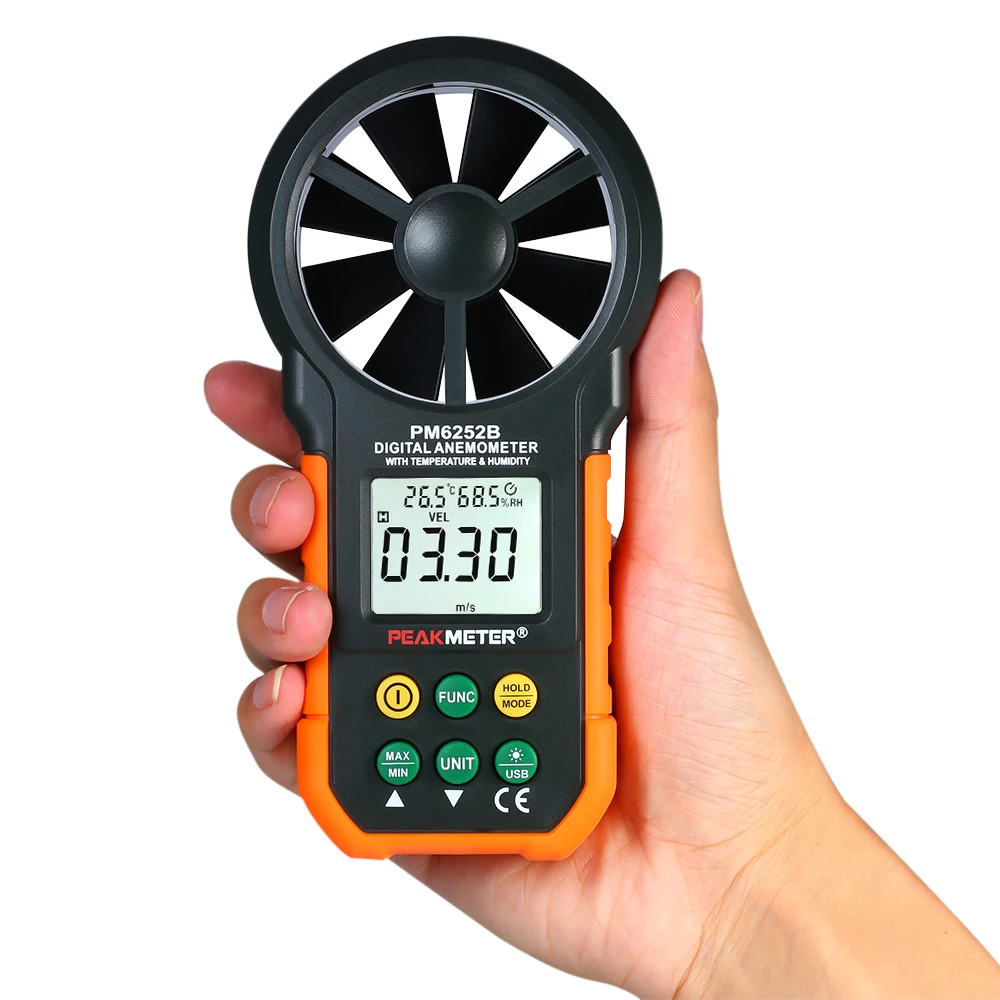 Anemeter RPM цифровой датчик скорости ветра USB измеритель объем воздуха температура