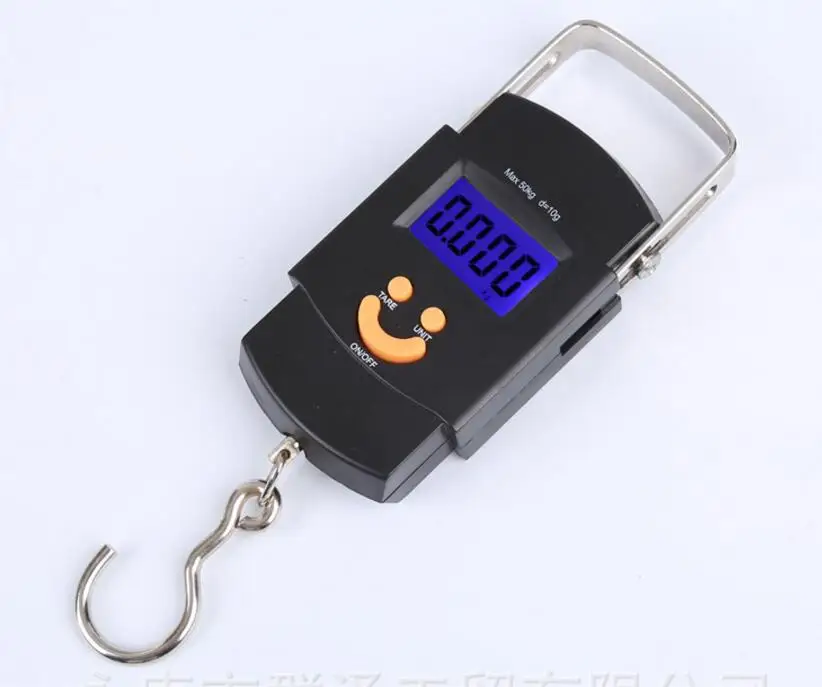 도매 100 개/몫 50KG 10g 전자 휴대용 디지털 저울 걸이 낚시 여행 수하물 무게 규모 균형 저울
